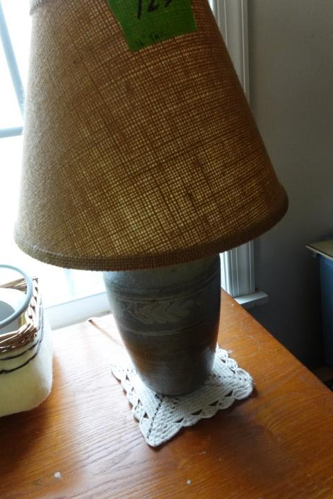 16 INCH TABLE LAMP SALT GLAZE CROCK