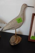 SHOREBIRD CARVING BY CROSSMAN ST MICHAELS 1992 APPROXIMATELY 13 1/2 INCH TA