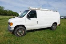 #6901 2006 FORD E250 CARGO VAN 222134 MILES 4.6 L AUTOMATIC TOOL BINS LADDE