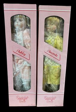 (2) America's Porcelain Dolls in Original Box: