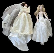 (1) 15 1/2” Porcelain Doll and (1) 18 1/2”