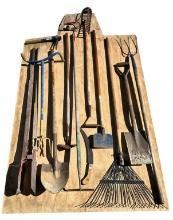 Assorted Long Handle Yard and Garden Tools