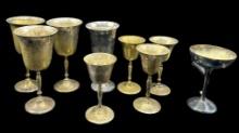(9) Silver Plate Goblets--Assorted Sizes