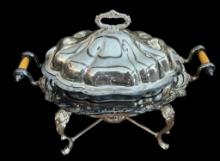 Silverplate Chafing Dish With Burner—19”