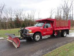 1999 FORD Model F-450XL Super Duty, 4x4 Dump Truck, VIN# 1FDXF47F0XEC91901, powered by Power Stroke