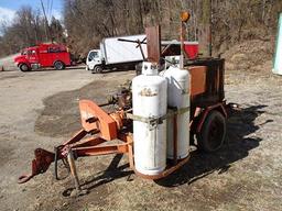 Portable Tar Pot, s/n unknown, powered by Wisconsin 1 cylinder propane gas engine, equipped with