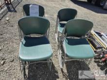 (20) Perry Metal Framed Chairs (Green/Gray)