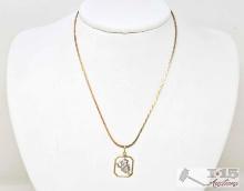 14K Gold Chain Necklace with Pendant, 5.48g