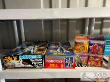 Robotech Figurines and Empty Boxes