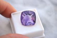 22.96 Carat Fancy Cushion Cut Amethyst