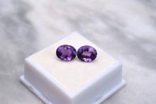 5.16 Carat Beautiul Matched Pair of Amethyst