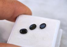 1.63 Carat Matched Trio of Black Spinel