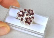 Garnet Ring in Sterling Silver