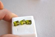 7.53 Carat Matched Trio of Scissor Cut Peridots