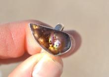 Fire Agate Ring in Sterling Silver