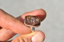 Fire Agate Ring in Sterling Silver