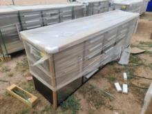 2024 Unused Steelman Stainless Steel 10 ft. Work Bench + Tool Chest with 18 Drawers and 2 Cabinets