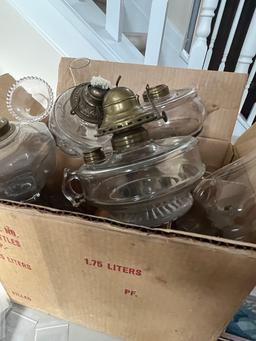 Large Lot of Oil Lamp Parts