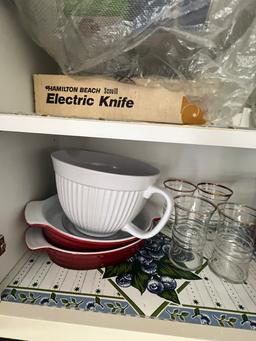 Cabinet Lot of Various Kitchenware