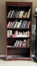 Wooden 5-Tier Bookcase with Various Books