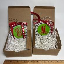 Pair of Personalized Ornaments "M" & "G"