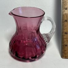 Hand Blown Cranberry Glass Creamer