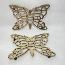 Pair of Brass Butterfly Trivets