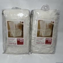 Pair of NEW Ivory Sure Fit Dining Room Chair Covers