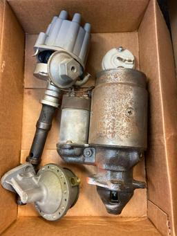 Miscellaneous car parts including small block Chevy parts