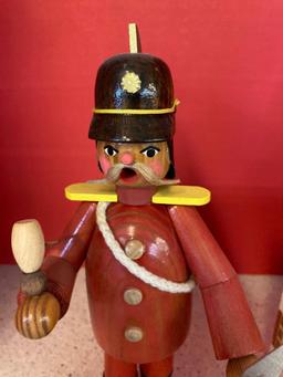 Erzgebirge German smoker red fireman with ax in box