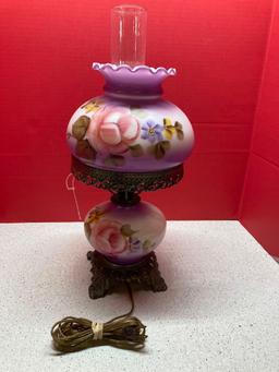 Antique handpainted parlor lamp