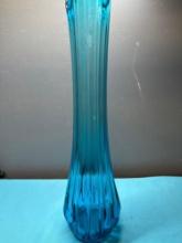 mid-century swung Glass vase 24 inches tall 6 inches across