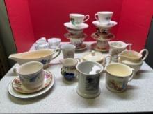 GODINGER creamer and sugar bowl porcelain tea cups shaving mug etc.