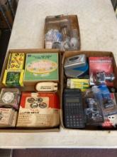 Mixed lot shot glasses calculators vintage items