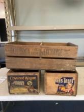 3 vintage crates