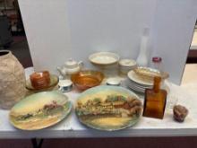 Longaberger plates yellow depression wear slag glass etc.