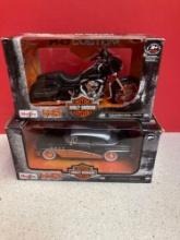 Two new Harley, Davidson diecast vehicles