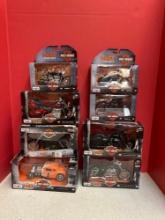 8 New Harley Davidson, diecast vehicles