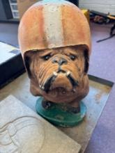 Cleveland Browns bulldog concrete statue and garden tile