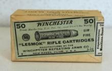 Full Vintage Sealed Two Piece Box Winchester .22 Winchester RF Cartridges Ammunition for Model 90