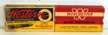 2 Partial Vintage Boxes .32-40 Winchester Cartridges Ammunition - 1 Box Winchester 12 Rds., 1 Box