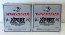 2 Full Boxes Winchester XPert 12 Ga. Steel Shot 2 3/4" 4 Shot Shotgun Shells Ammunition...