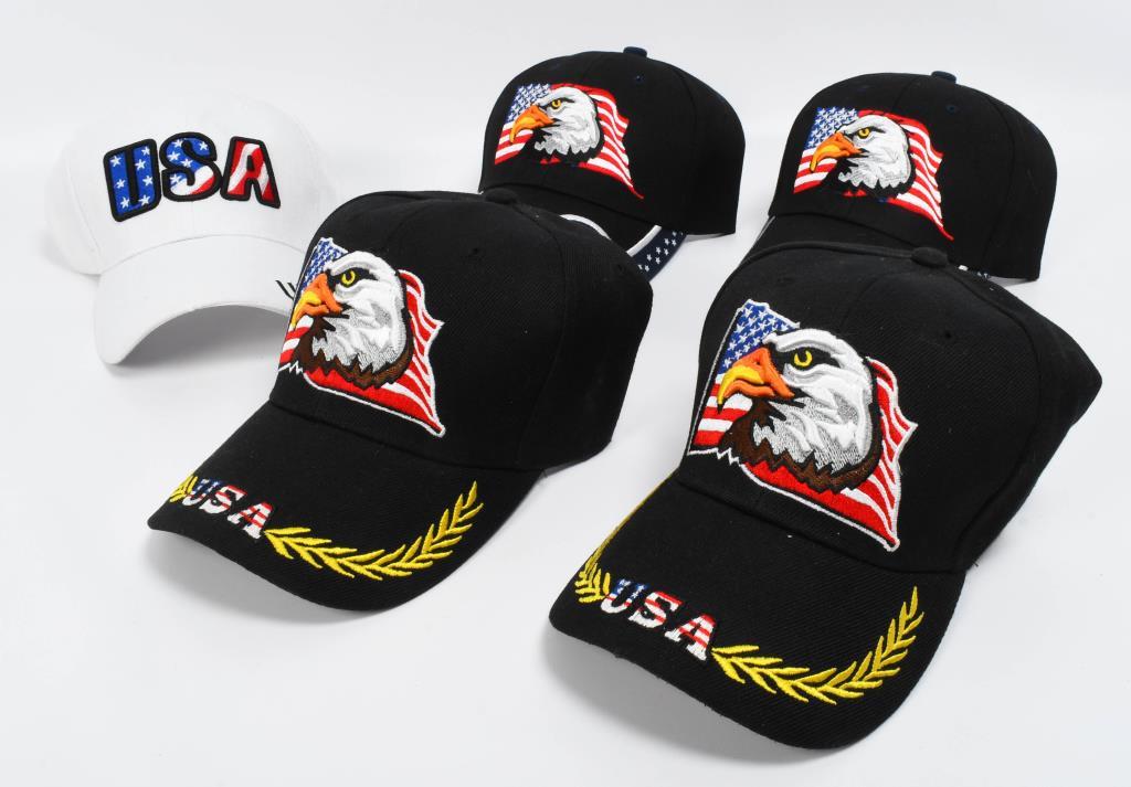 (5) Patriotic U.S.A Ballcap Headwear "BALD EAGLE"