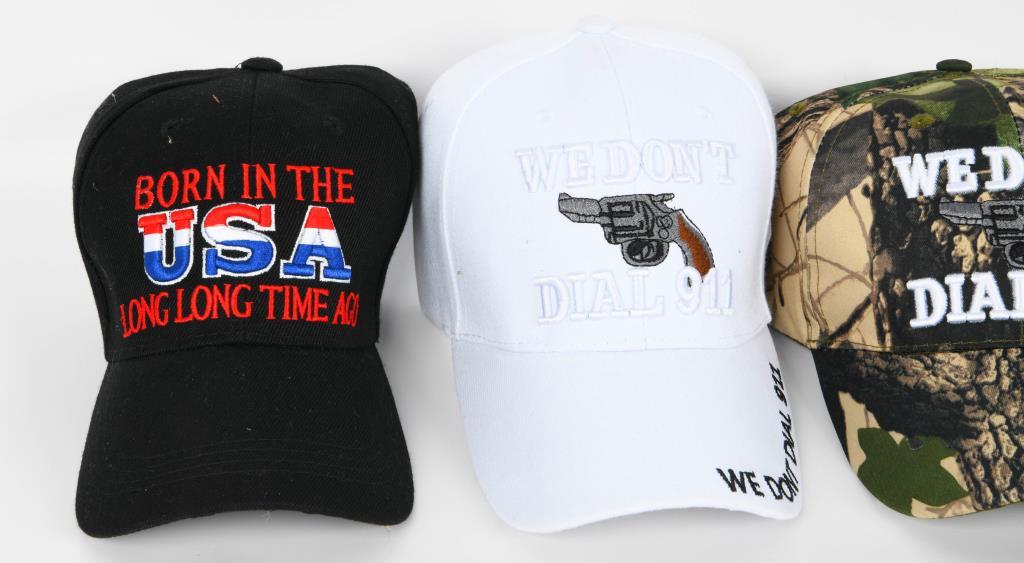 5 Various Ballcap "We Don't Dial 911 & Born in USA