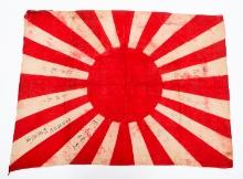 WWII IMPERIAL JAPANESE ARMY SIGNED RISING SUN FLAG