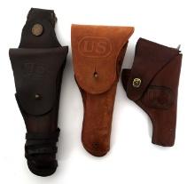 WWI & WWII US LEATHER PISTOL & REVOLVER HOLSTERS