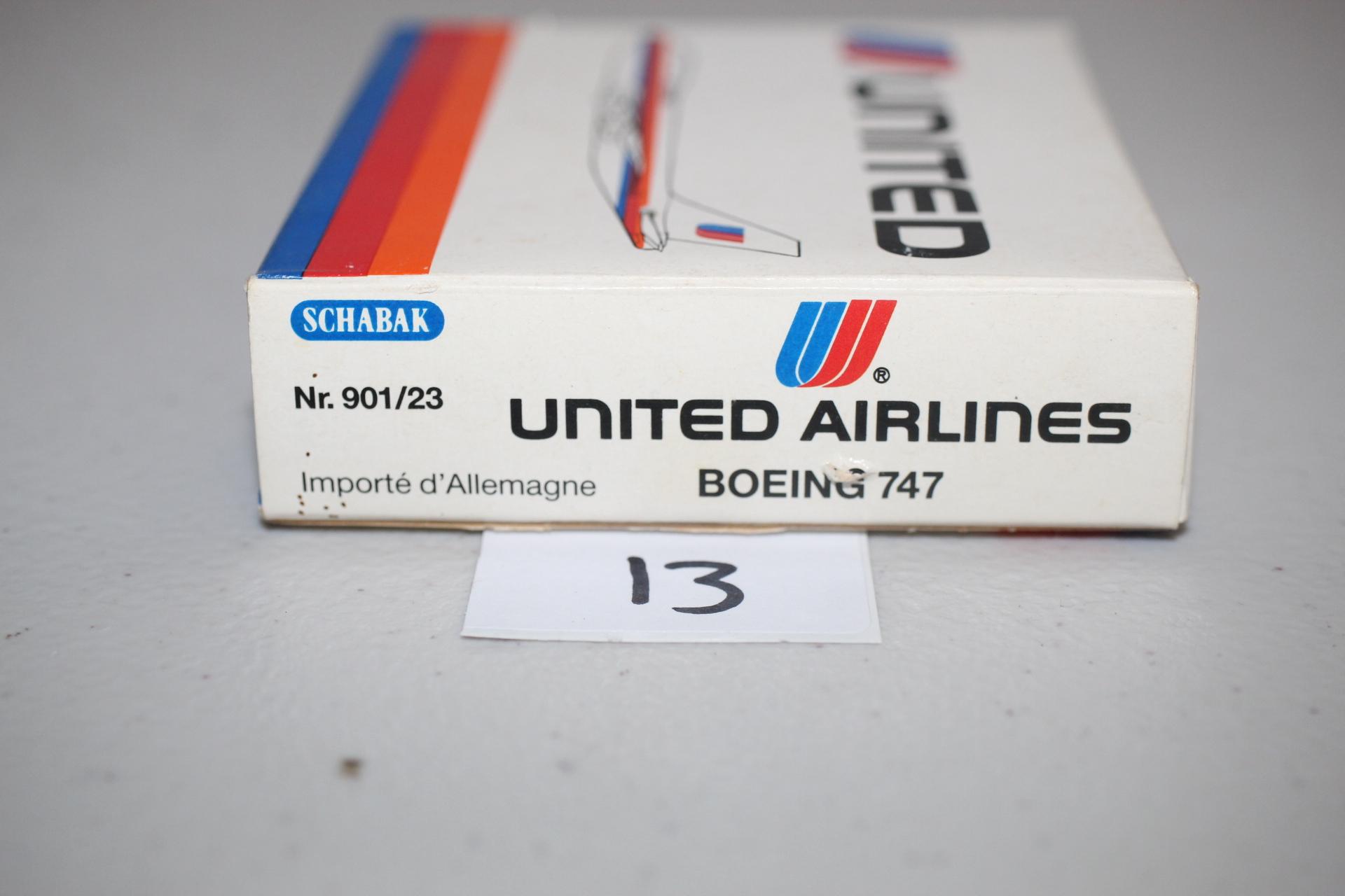 United Boeing 747 Die Cast, 1:600 Scale, 901/23, Schabak, Made In Germany