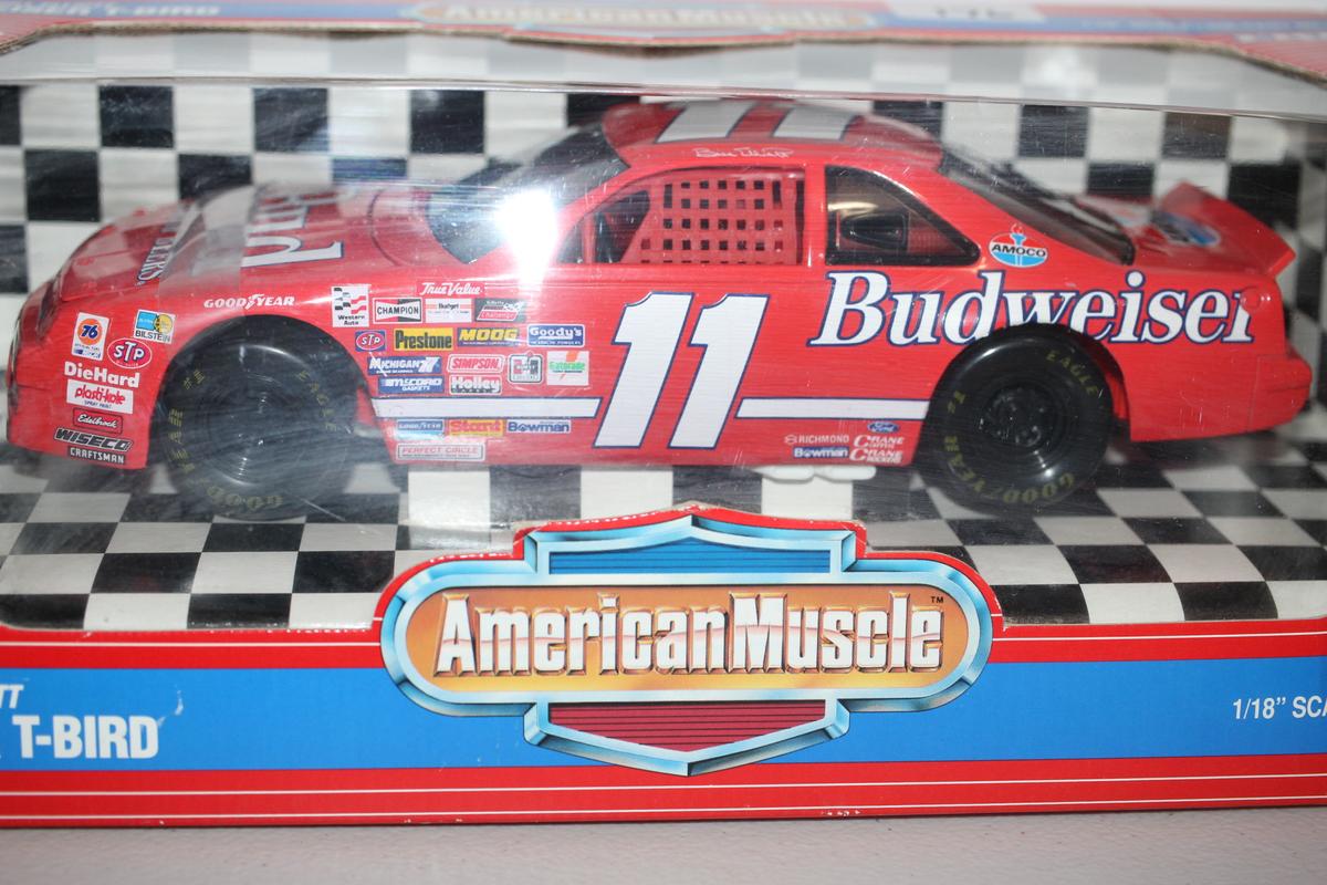 Bill Elliott Budweiser T-Bird, American Muscle, Ertl, 1/18 Scale, Die Cast Metal, Appears NIB