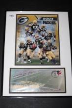 Framed & Matted 2004 Packers Picture, Lambeau Field Envelope, NFL, 16 1/4" x 12 1/4"