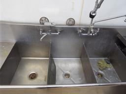 S/S triple commercial sink